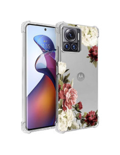 Funda TPU Transparente Floral para Moto X30 Pro/Edge 30 Ultra