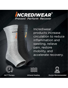 Manga para Tobillo Incrediwear Grande Negra - Alivio Dolor Articular 2