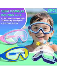 Gafas de Natación Antivaho para Niños 2 Piezas LYBHDAFA 2