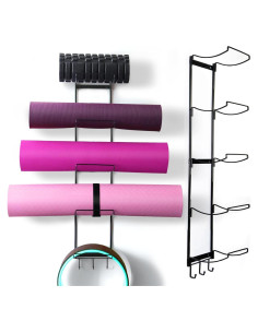 Soporte de Yoga MRZZATA 5 Niveles Montado en Pared Negro