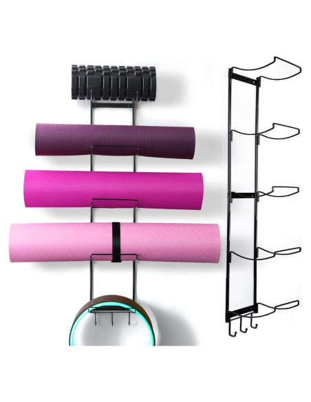 Soporte de Yoga MRZZATA 5 Niveles Montado en Pared Negro