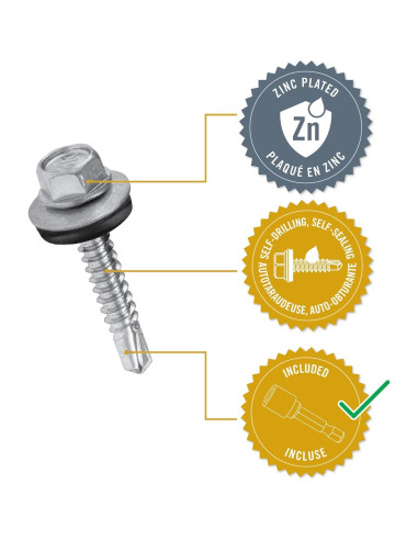 Tornillos Autoperforantes Nuvo Iron 12 x 3.18 cm Zinc 160 Pzas