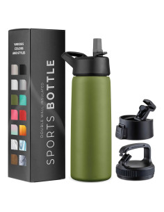 Botella Aislada LOFERMA 25 Oz Acero Inoxidable Verde Militar