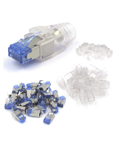 Conectores RJ45 Blindados VCELINK Cat6A/Cat7 Paquete de 25