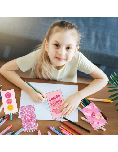 24 Mini Cuadernos Espirales Rosa Preppy Y2K 6x10 cm