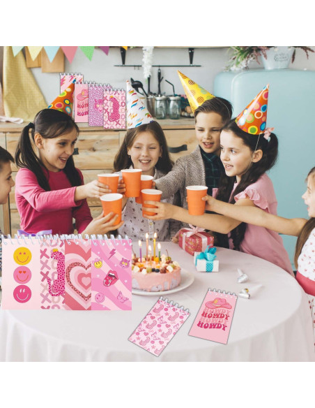 24 Mini Cuadernos Espirales Rosa Preppy Y2K 6x10 cm