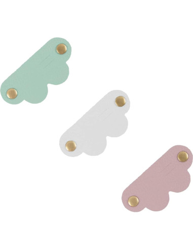 Organizador de Cables YESKIND 6PCS Cuero PU Rosa y Blanco