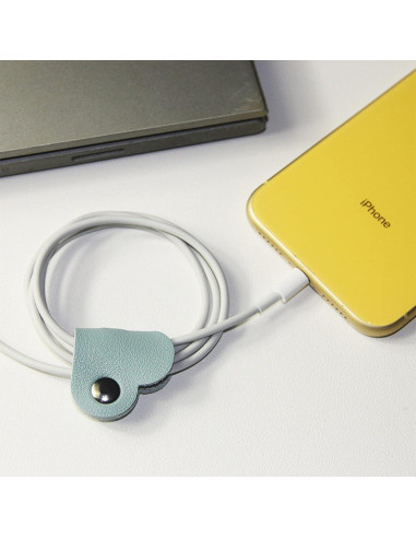 Organizador de Cables YESKIND 6PCS Cuero PU Rosa y Blanco