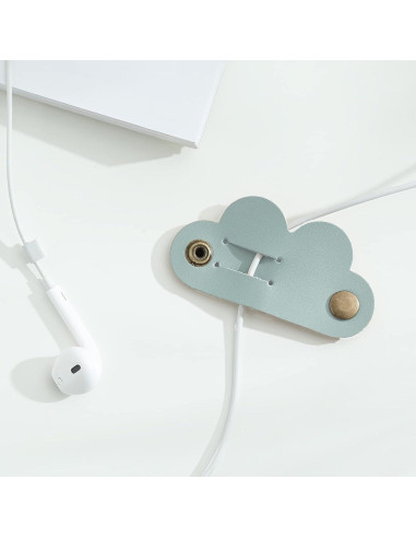 Organizador de Cables YESKIND 6PCS Cuero PU Rosa y Blanco