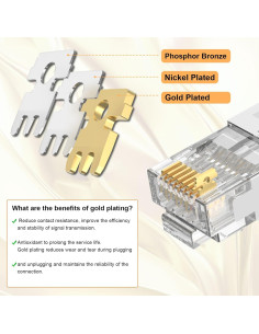 Conectores RJ45 Blindados VCELINK Cat6A/Cat7 Paquete de 25 2