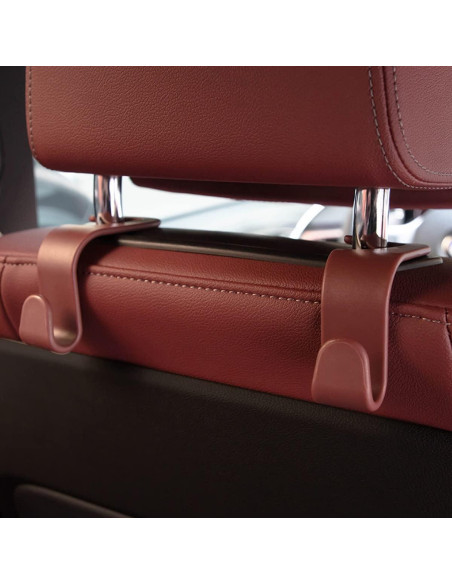 Gancho de reposacabezas SINGYICO para coche - 4 unidades marrón