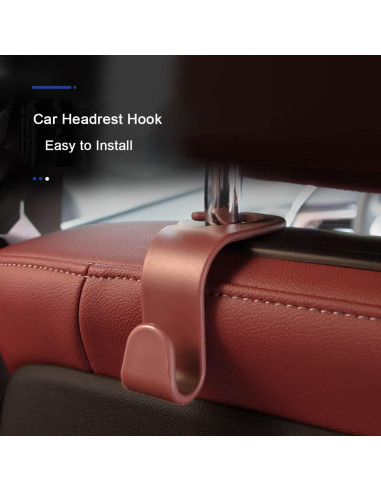 Gancho de reposacabezas SINGYICO para coche - 4 unidades marrón