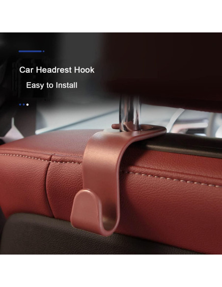 Gancho de reposacabezas SINGYICO para coche - 4 unidades marrón