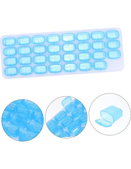 Organizador de Pastillas de Viaje Ipetboom Mensual Compacto Organizador de Pastillas de Viaje Ipetboom Mensual Compacto