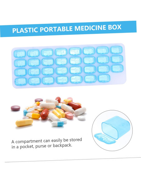 Organizador de Pastillas de Viaje Ipetboom Mensual Compacto Organizador de Pastillas de Viaje Ipetboom Mensual Compacto