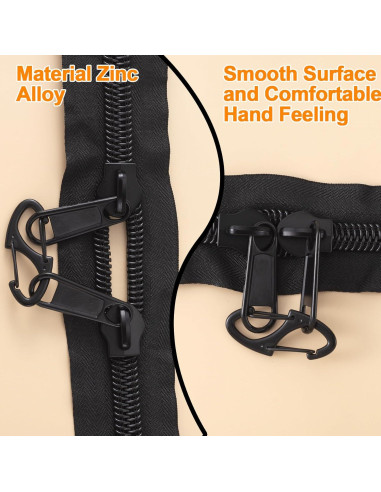 Clips Antirrobo de Cremallera Winsyison 8pcs Zinc Negro