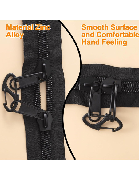 Clips Antirrobo de Cremallera Winsyison 8pcs Zinc Negro