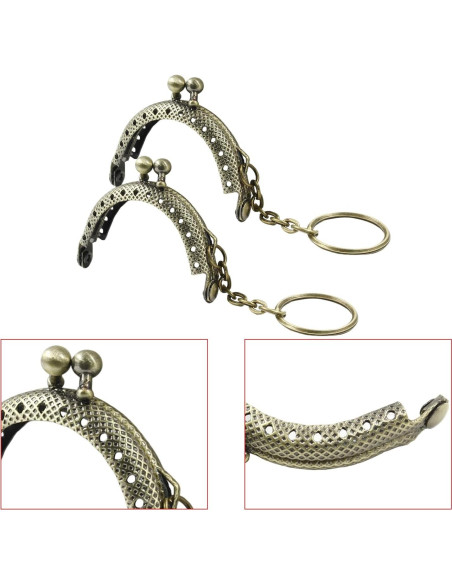 10 Cierres de Beso de Bronce para Monederos y Manualidades