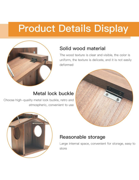 Comedero para Ardillas Kaeceri de Madera con Soporte y Bandeja