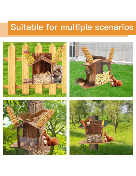 Comedero para Ardillas Kaeceri de Madera con Soporte y Bandeja