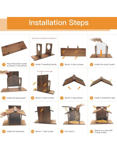 Comedero para Ardillas Kaeceri de Madera con Soporte y Bandeja