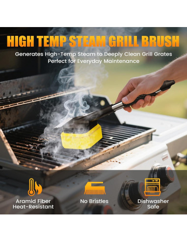 Cepillo de Parrilla Agotglmi 3 en 1 Sin Cerdas 49cm