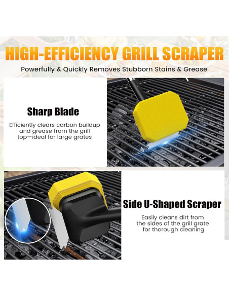 Cepillo de Parrilla Agotglmi 3 en 1 Sin Cerdas 49cm Cepillo de Parrilla Agotglmi 3 en 1 Sin Cerdas 49cm