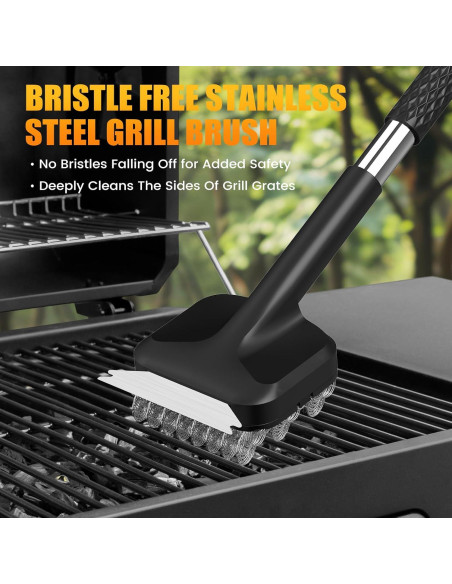 Cepillo de Parrilla Agotglmi 3 en 1 Sin Cerdas 49cm Cepillo de Parrilla Agotglmi 3 en 1 Sin Cerdas 49cm