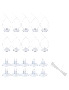 AQUANEAT 20 Ventosas para Acuario con Clips y Bridas Ajustables