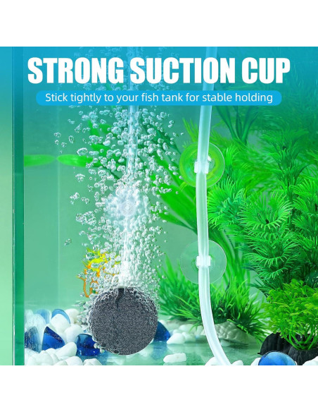 AQUANEAT 20 Ventosas para Acuario con Clips y Bridas Ajustables