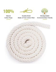 Cuerda de Algodón Natural 1.9 cm x 30.5 m XINSHUNCAN 2
