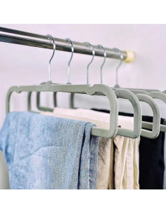 Perchas de Terciopelo HGYZE Antideslizantes 20 Unidades Gris 2