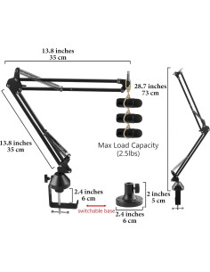 Brazo de Micrófono Geekria para Blue Yeti y Snowball - Soporte de Mesa 2