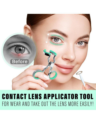 Aplicador de Lentes de Contacto Verde Claro - Higiénico y Portátil