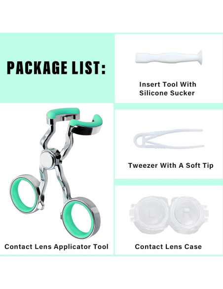 Aplicador de Lentes de Contacto Verde Claro - Higiénico y Portátil