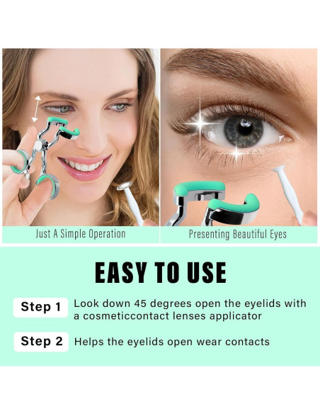 Aplicador de Lentes de Contacto Verde Claro - Higiénico y Portátil