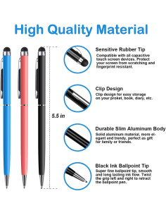 Bolígrafos Stylus 2 en 1 EVERRUSH, Paquete de 10, Alta Precisión 2