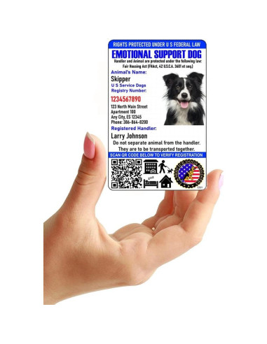 Tarjeta de Identificación Personalizada Just 4 Paws - Apoyo Emocional