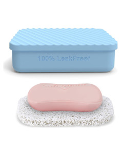 Caja de Jabón de Viaje LCKDHM Silicona Azul Claro 100% Impermeable