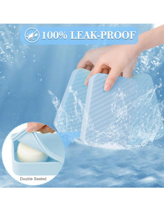 Caja de Jabón de Viaje LCKDHM Silicona Azul Claro 100% Impermeable 2