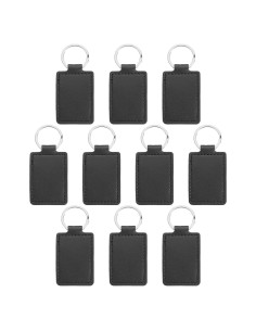 Llaveros de Cuero PU en Blanco para Sublimación PATIKIL - 10 Pcs