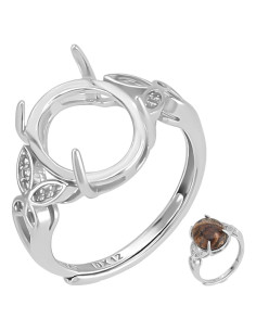 Anillo en Blanco de Plata Esterlina 925 PLIGREAT Ajustable DIY