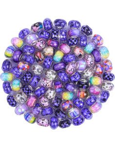 AIPRIDY 130 Perlas de Joyería de Gran Agujero Coloridas 2