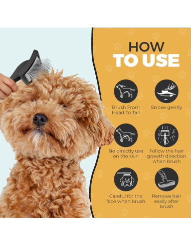 Cepillo Slicker Grande PawsltlveShine para Perros de Pelo Largo