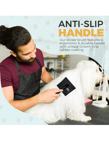 Cepillo Slicker Grande PawsltlveShine para Perros de Pelo Largo
