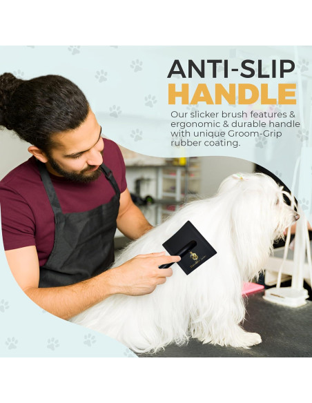 Cepillo Slicker Grande PawsltlveShine para Perros de Pelo Largo