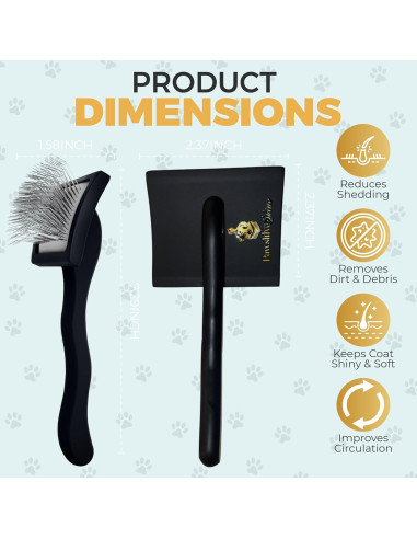 Cepillo Slicker Grande PawsltlveShine para Perros de Pelo Largo