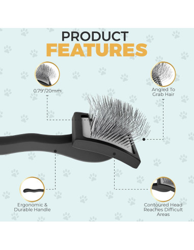 Cepillo Slicker Grande PawsltlveShine para Perros de Pelo Largo