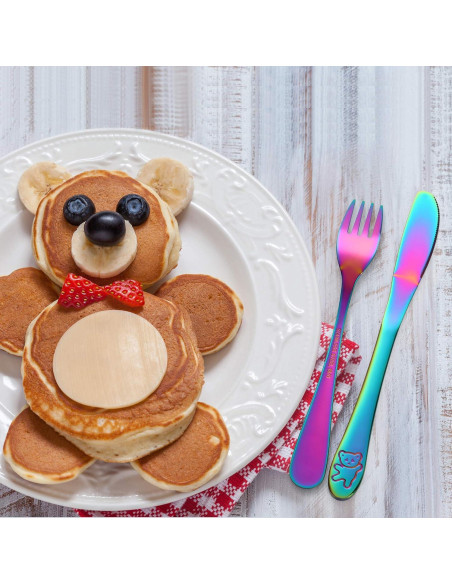 Juego de Cubiertos para Niños Poylim Acero Inoxidable Arcoíris Juego de Cubiertos para Niños Poylim Acero Inoxidable Arcoíris