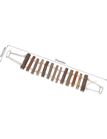 Escalera de Madera para Aves YUYTE 61x10cm Juguete Multiusos Escalera de Madera para Aves YUYTE 61x10cm Juguete Multiusos